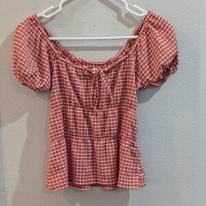 Madewell Omaha Peplum Gingham Top